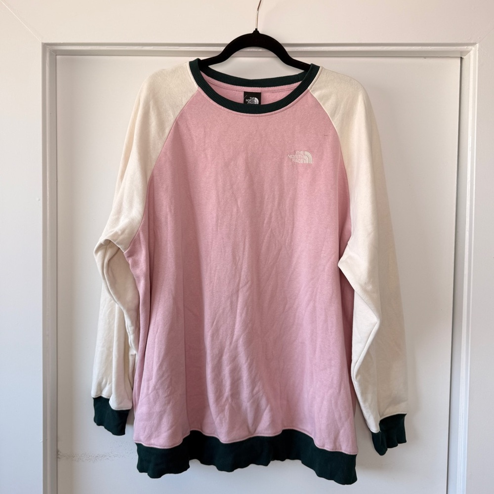 The North Face Pink and Black Crew Neck Shirt
